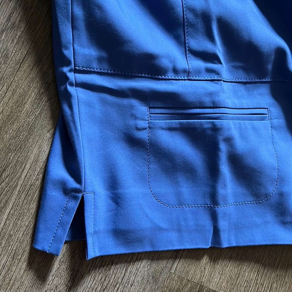 NWT Carlisle women's long sleeve button front blue blouse jacket Size 14 - Picture 7 of 13